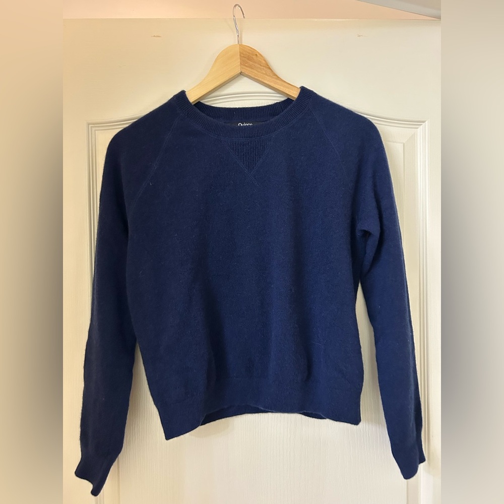 Quince navy blue cashmere sweatshirt size large
